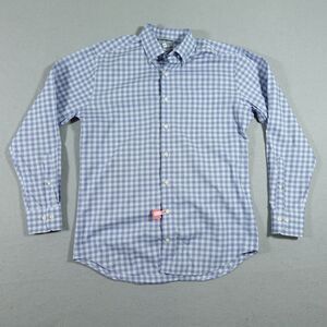 Peter Millar Shirt‎ Men's Medium Blue Check Long Sleeve Button up Casual Office
